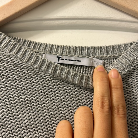 T Alexander Wang Knit Oversized Grey Sweater sz Xs 0/2 - Picture 5 of 6